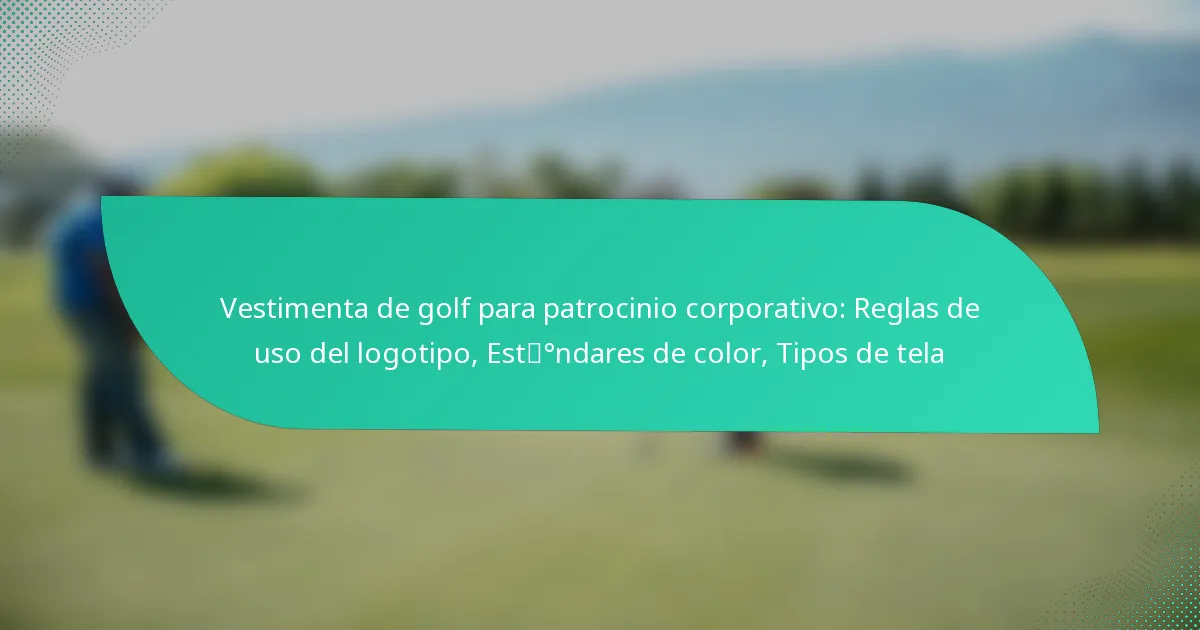 Vestimenta de golf para patrocinio corporativo: Reglas de uso del logotipo, Estándares de color, Tipos de tela