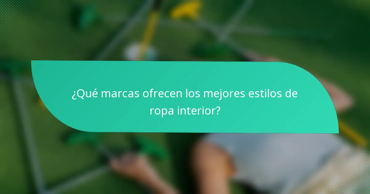 ¿Qué marcas ofrecen los mejores estilos de ropa interior?